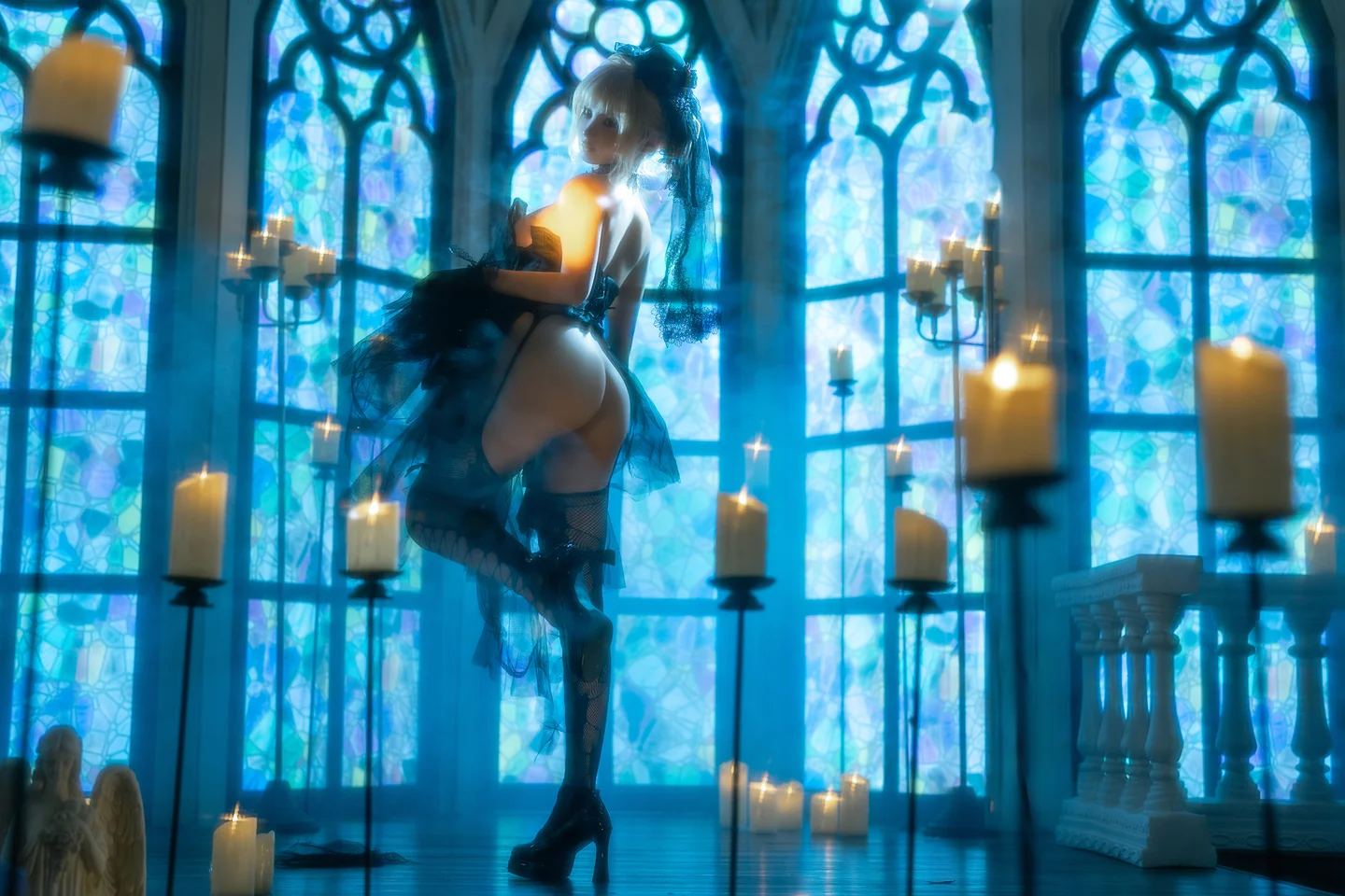 蠢沫沫 - 黑婚纱 [37P,1V-3.15GB] tg@simisebaisi 【丝足阁】023.webp